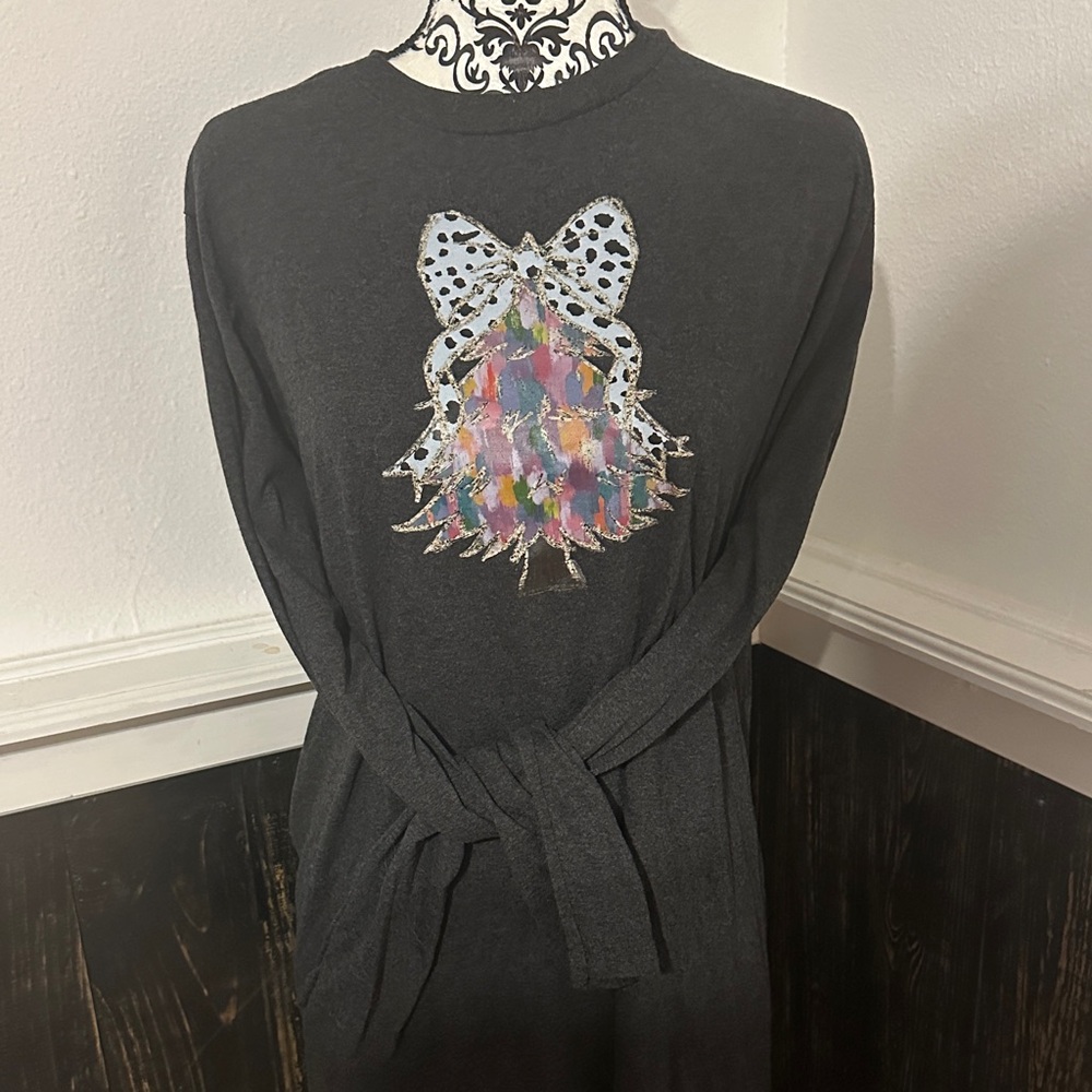Port and Company Charcoal Long Sleeve with Artistic Graphic